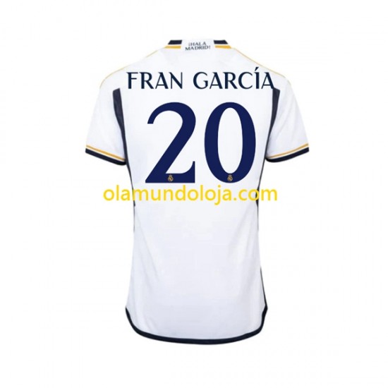 Camisola Real Madrid Fran Garcia 20 Homem Equipamento Primeiro 2023-2024 Manga Curta